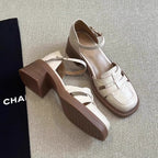 Damen elegante Blockabsatz-Schuhe mit Riemchen von R&B