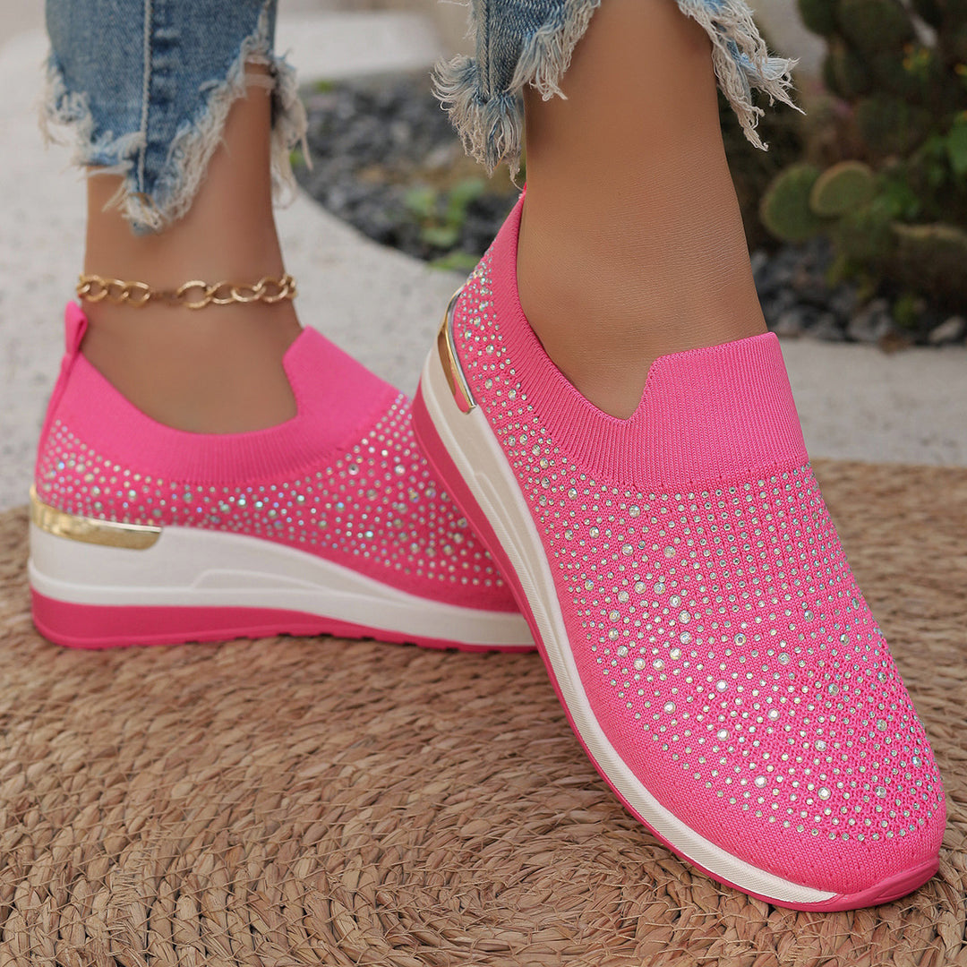 Damen modische und komfortable Sneakers mit Glitzer-Applikationen R&B