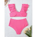 Damen Hochgeschnittener Bikini mit Rüschendetails R&B
