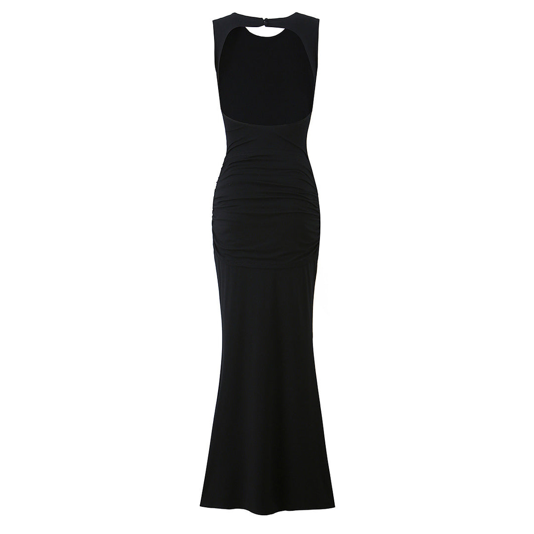 Damen Maxikleid mit raffinierten Drapierungen und elegantem Rückenausschnitt R&B