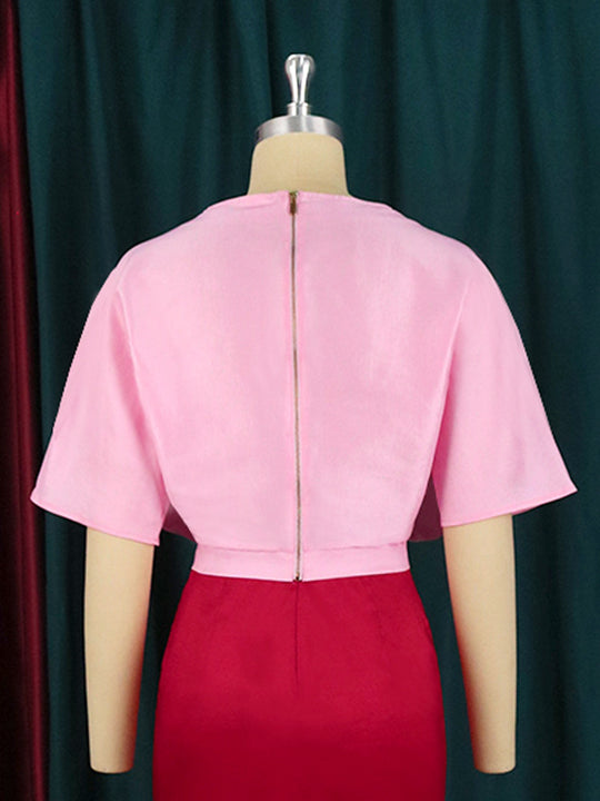 Damen Abendkleid mit voluminösen Puffärmeln und figurbetonter Silhouette R&B