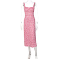 Damen Midi-Kleid mit fröhlichem Punktmuster und Raffdetails R&B