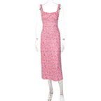 Damen Midi-Kleid mit fröhlichem Punktmuster und Raffdetails R&B