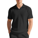 Herren Kurzarm Poloshirt mit strukturiertem Design und modernem Stehkragen R&B