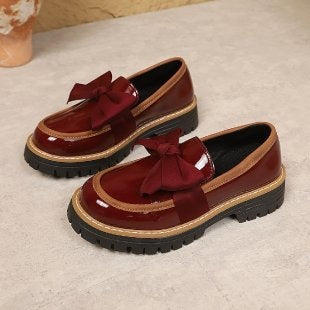 Damen Modische Loafers mit dekorativem Schleifendetail R&B