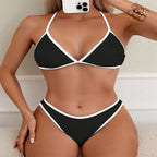 Damen Triangel-Bikini mit modernem Design und kontrastierenden Details R&B