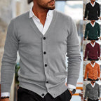 Herren nan Feinstrick V-Ausschnitt Cardigan mit Knopfleiste und Eingrifftaschen R&B