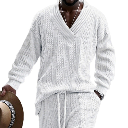 Herren Strickpullover mit modernem V-Ausschnitt und lässigem Design R&B