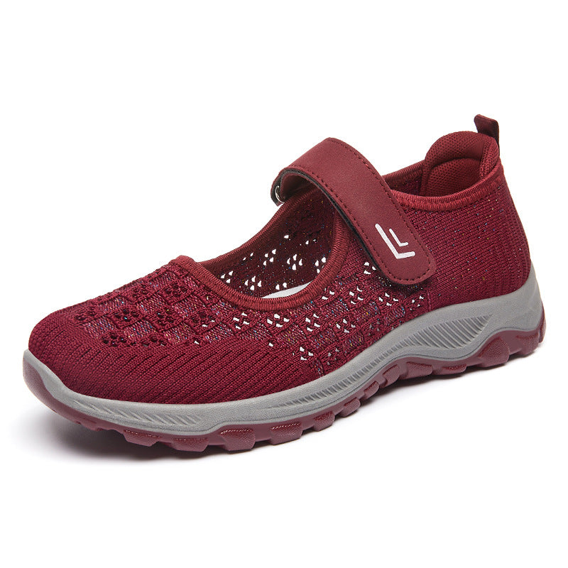 Damen Komfortable Slip-On Sportschuhe mit verstellbarem Klettverschluss und atmungsaktivem Obermaterial R&B