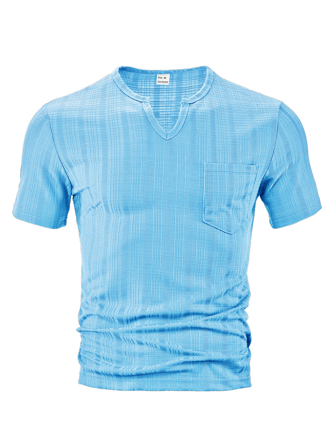 Herren Kurzarm T-Shirt mit V-Ausschnitt und Brusttasche R&B