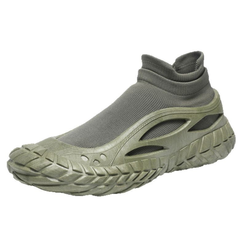 Damen Sportliche High-Top Sneaker mit atmungsaktivem Strickmaterial R&B
