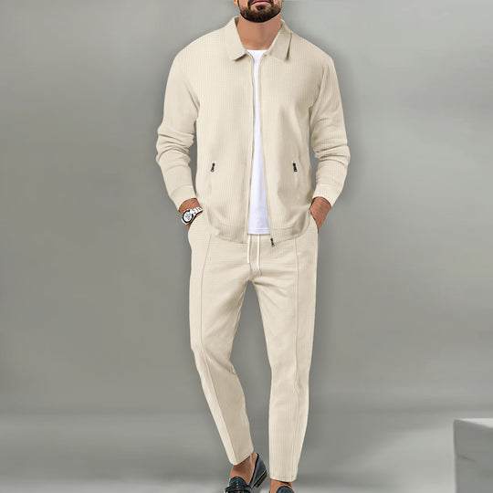 Herren Freizeitanzug mit Modernem Strukturdesign und praktischen Taschen R&B