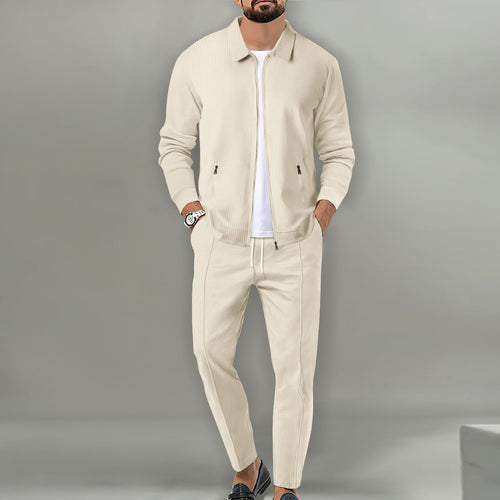 Herren Freizeitanzug mit Modernem Strukturdesign und praktischen Taschen R&B