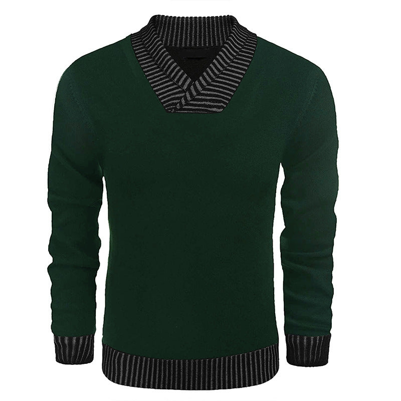 Herren eleganter Strickpullover mit modernem Schalkragen und strukturiertem Oberteil R&B