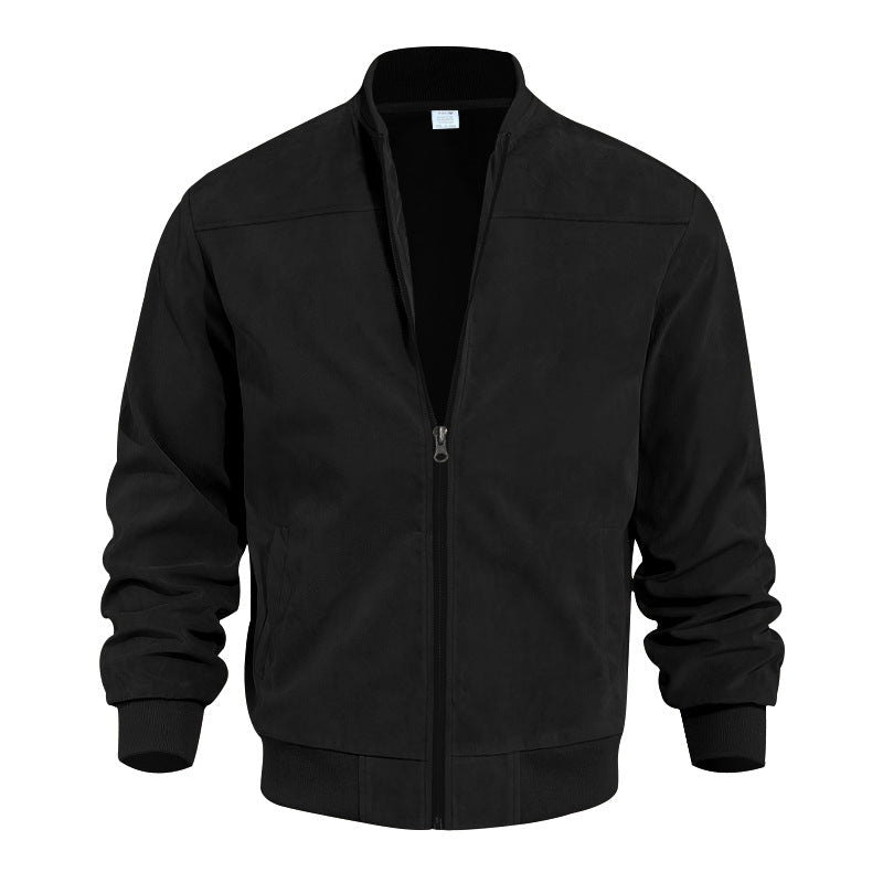 Herren lässige Bomberjacke mit elastischen Bündchen und praktischen Taschen R&B
