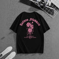 Damen T-Shirt mit floralem Motiv und kreativem Schriftzug R&B
