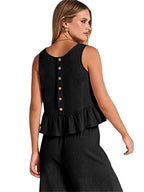 Damen Set mit lässigem Rüschendesign und weiten Hosen R&B