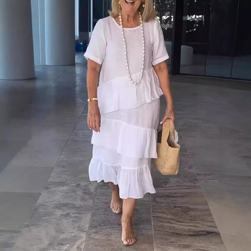 Damen sommerliches Freizeitkleid mit schwingendem Saum R&B