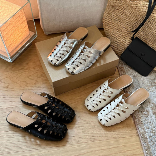 Damen Sommerliche Mules mit kunstvollem Cut-Out-Design und weich gepolstertem Fußbett R&B