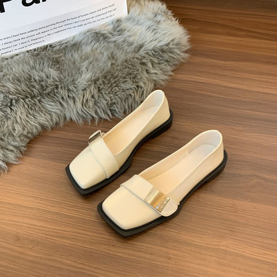 Damen elegante Ballerinas mit schickem Riemen und komfortablem Blockabsatz R&B