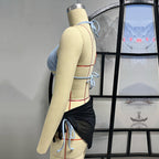 Damen Triangel-Bikini mit modischem Wickelrock R&B
