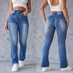 Damen Bootcut-Jeans mit hohem Taillenbund und Stretch-Anteil R&B