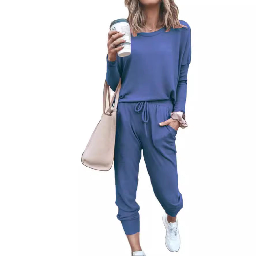 Damen Bequemer Jumpsuit mit modischem Rundhalsausschnitt und regulierbarem Bund R&B