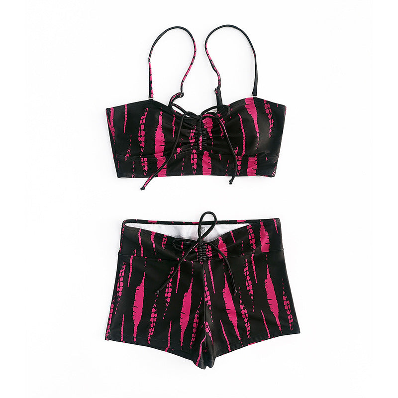 Damen Bikini-Set mit modischem Crop-Top und lässigen Shorts R&B