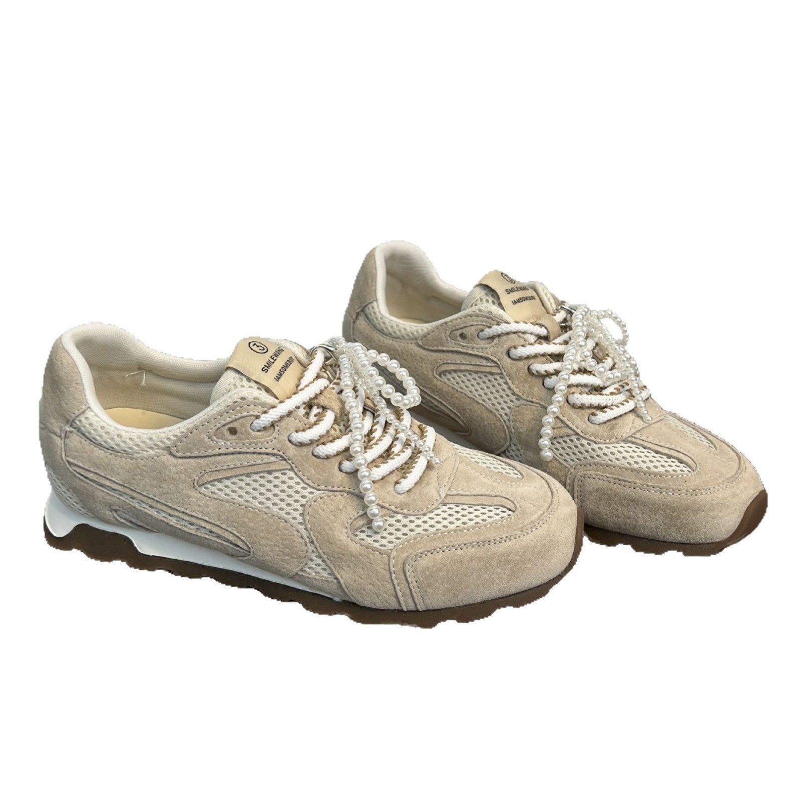 Damen Sportliche Sneaker mit atmungsaktivem Mesh und luxuriösem Veloursleder R&B