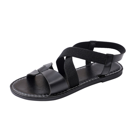 Damen Fashion Sandalen mit Riemchen und elastischen Einsätzen R&B