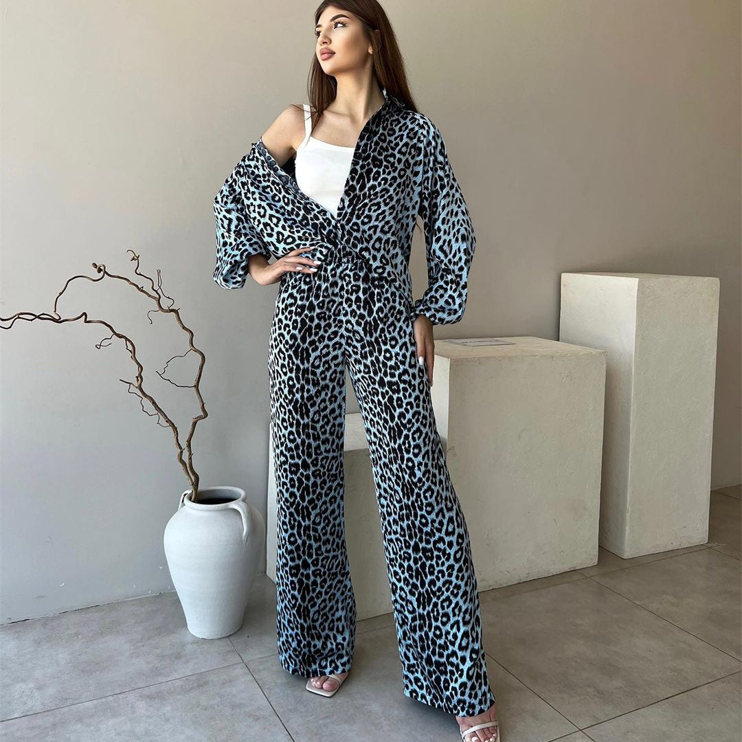 Damen Elegantes und gemütliches Lounge-Set mit Leopardenmuster R&B