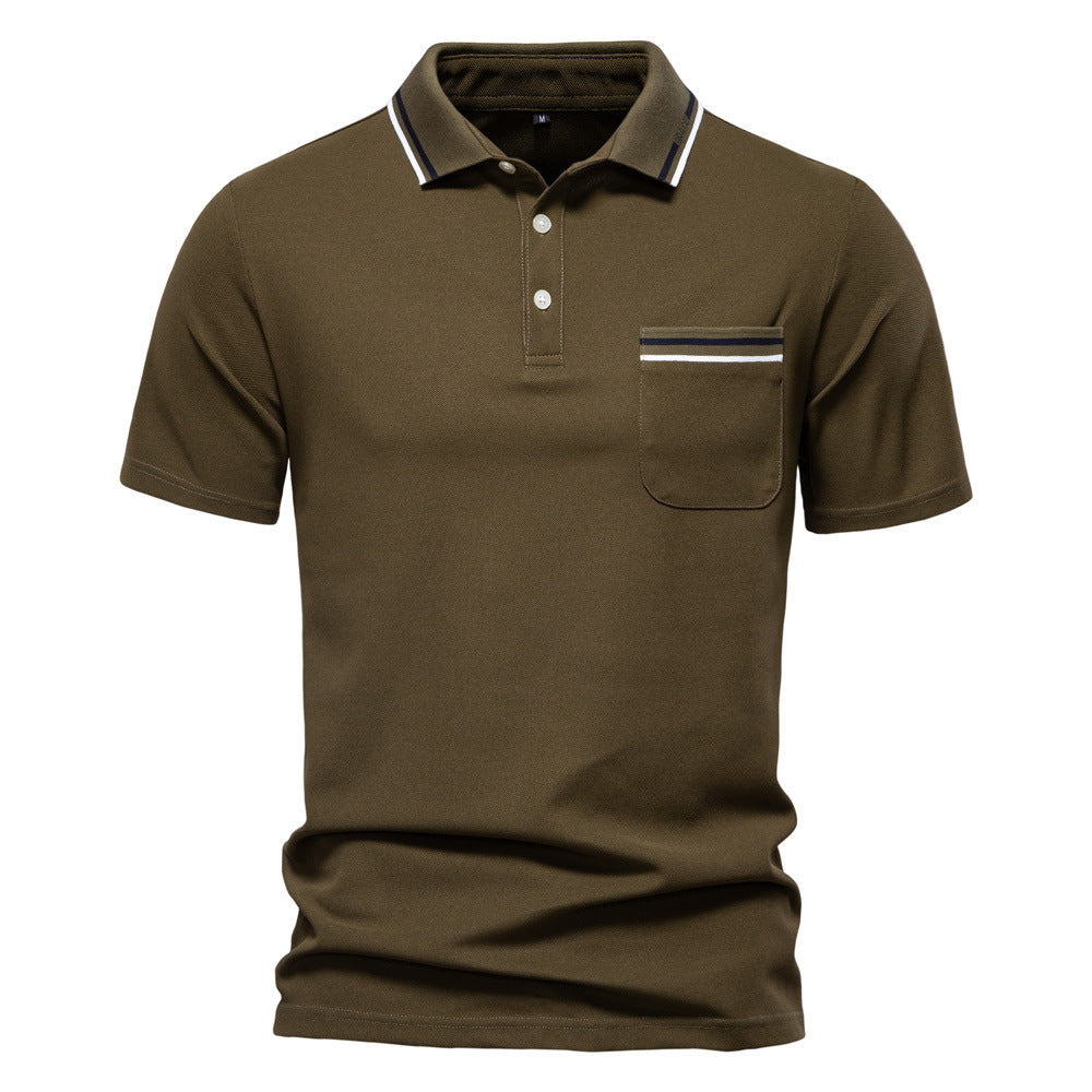 Herren Poloshirt mit modernem Streifenakzent und samtweichem Gewebe R&B