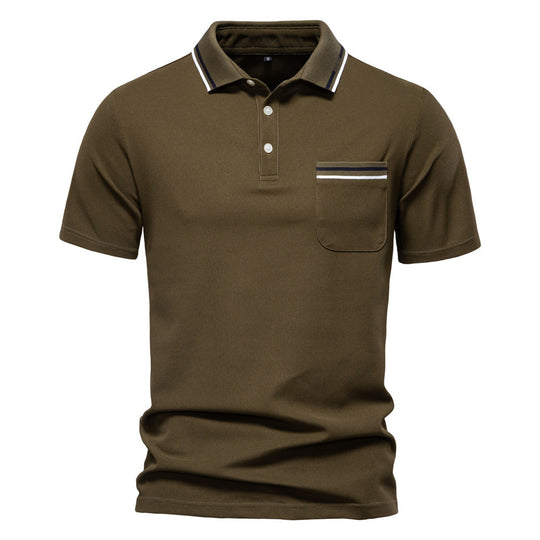 Herren Poloshirt mit modernem Streifenakzent und samtweichem Gewebe R&B
