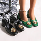 Damen Slingback-Highheels mit dekorativem Schmuckdetail R&B