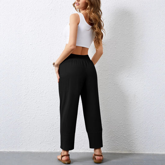 Damen Weite Sommerhose mit elastischem Bund und praktischen Taschen R&B