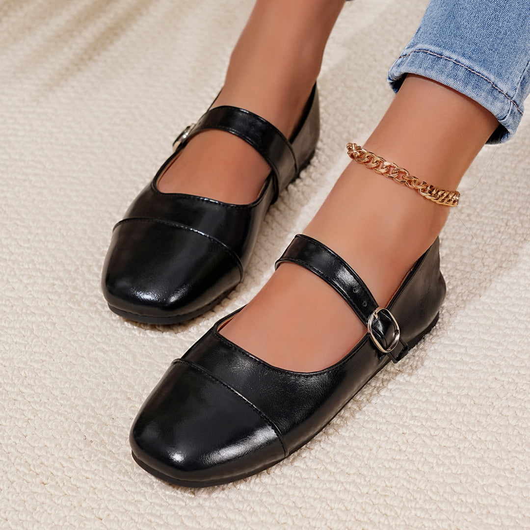 Damen Ballerinas mit verstellbarem Riemen und elegantem Obermaterial R&B