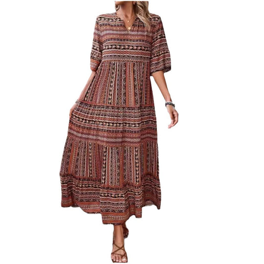 Damen Maxikleid im Ethno-Design R&B