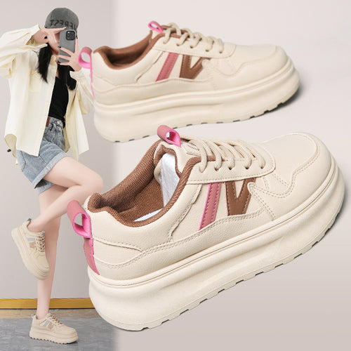 Damen sportliche Chunky Sneakers mit rutschfester Sohle und ergonomischer Dämpfung R&B