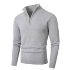 Herren Pullover mit modernem halben Reißverschluss und feiner Rippenstruktur R&B