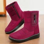 Damen Gefütterte Winterstiefel mit rutschfester Sohle und modischem Reißverschluss