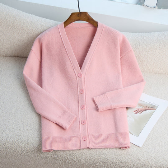 Damen Strick-Cardigan mit V-Ausschnitt und feiner Knopfleiste R&B