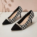 Damen Elegante High-Heel Pumps mit Perlenapplikationen R&B