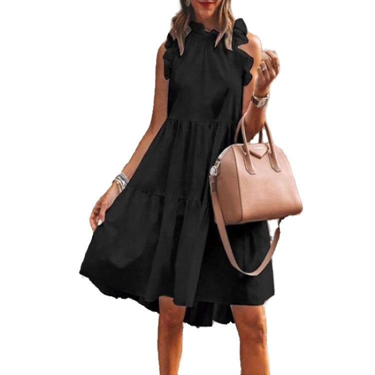 Damen Detailreiches Trägerkleid mit Rüschen R&B