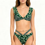 Damen Triangel-Bikini mit Rüschen und floralem Design R&B