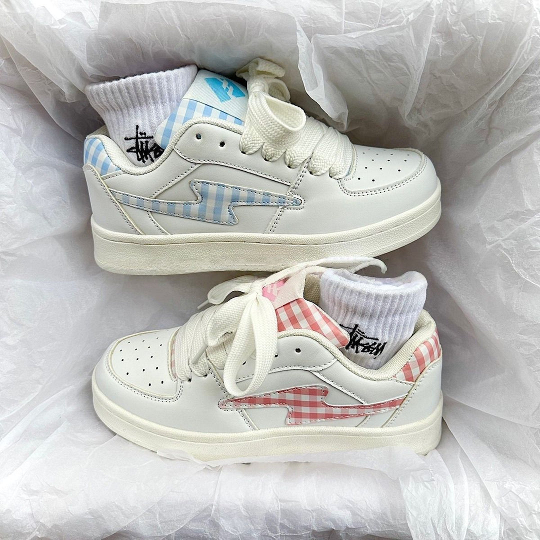 Damen Sneakers mit karierter Applikation und bequemer Dämpfung R&B