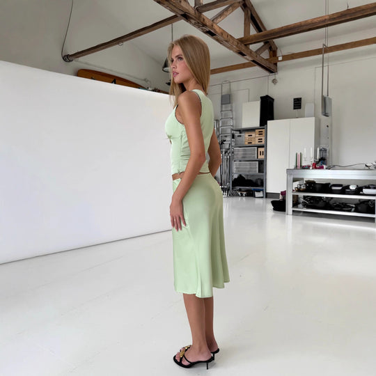 Damen elegantes Zweiteiler-Set mit V-Ausschnitt und fließendem Material R&B