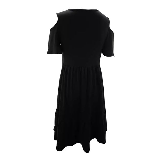Damen lässiges Kleid mit kaltem Schulterdesign und voluminösem Rock R&B