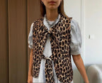 Damen modische Weste mit Schleifen-Design und Leo-Muster R&B