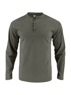 Herren Langarmshirt mit modischer Stehkragen und Knopfleiste R&B