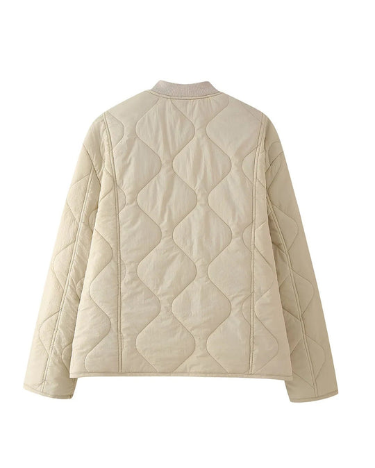 R&B | Gesteppte Knöpfe Gepolsterte Jacke